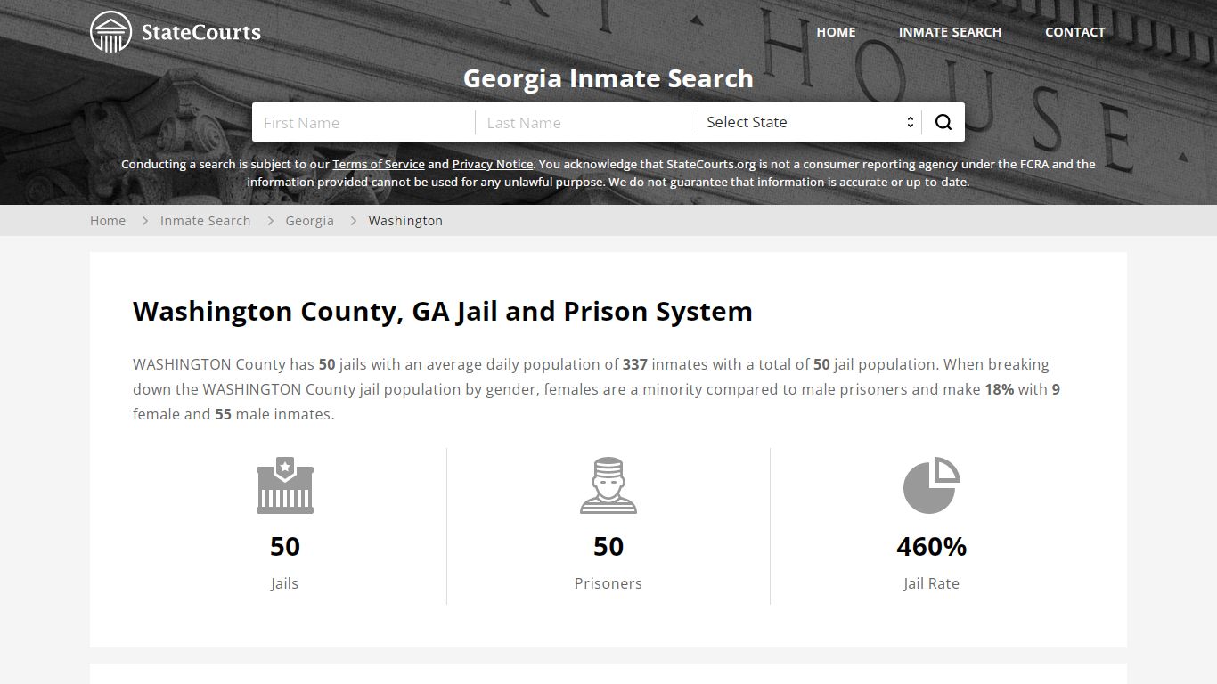 Washington County, GA Inmate Search - StateCourts